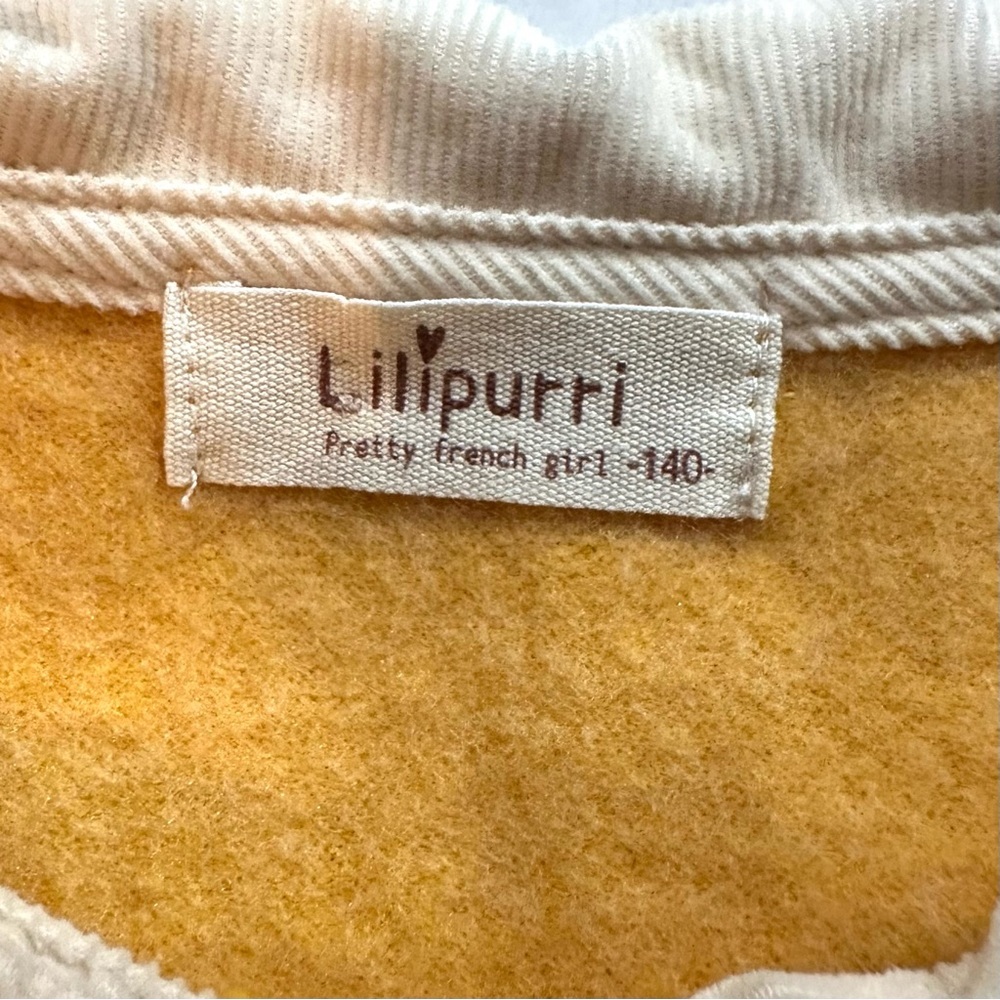Boutique Lilipurri Babydoll Long Sleeve Dress 7-8 Girls Yellow Flower Collar - Picture 6 of 8